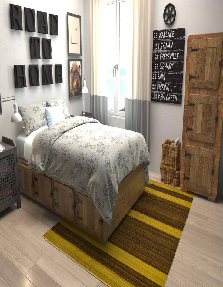 Detail image of  5' 3 x 6' 9  Hand Woven Kilim Afghan Wool Rug