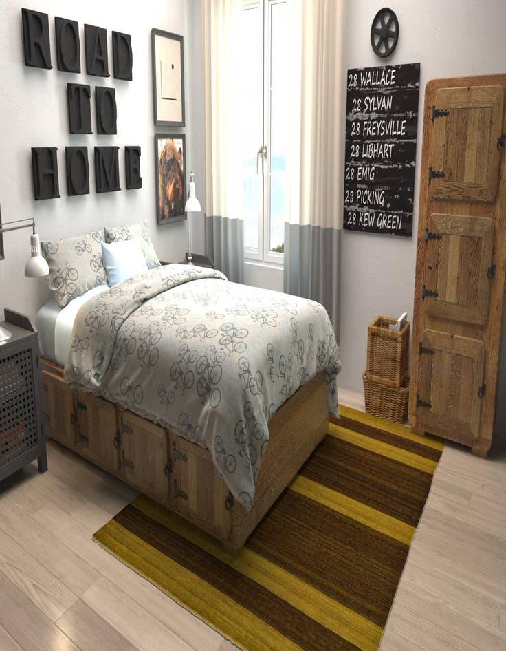 Detail image of  5' 3 x 6' 10  Hand Woven Kilim Afghan Wool Rug