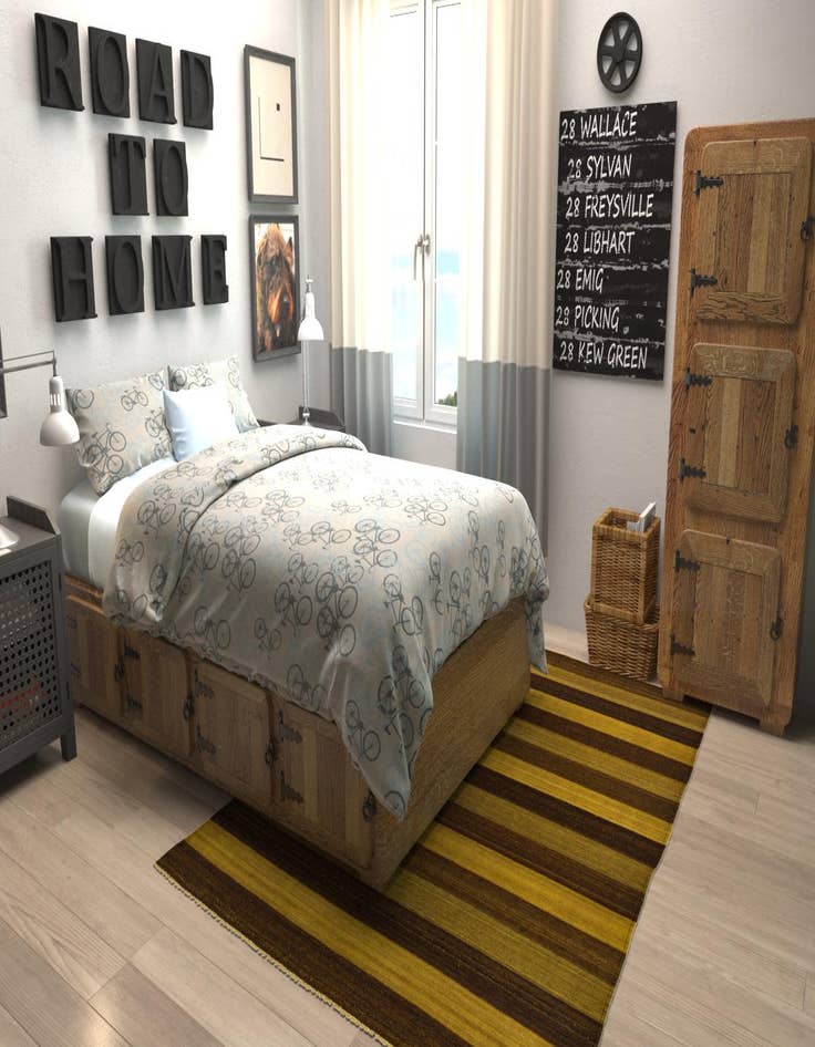 Detail image of  5' 2 x 6' 10  Hand Woven Kilim Afghan Wool Rug