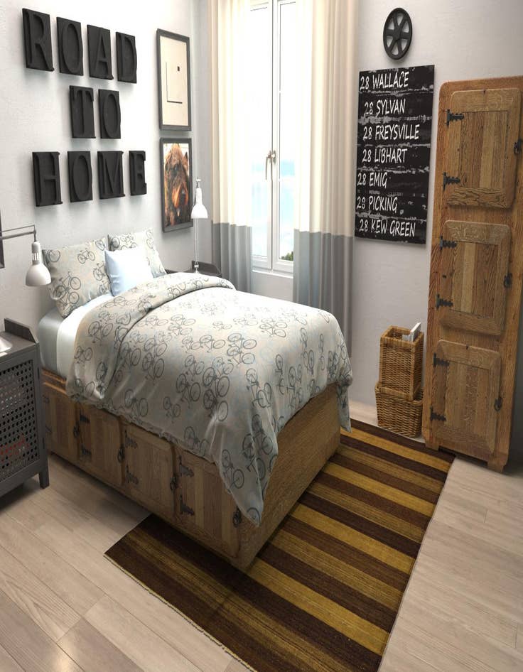 Detail image of  5' x 6' 9  Hand Woven Kilim Afghan Wool Rug