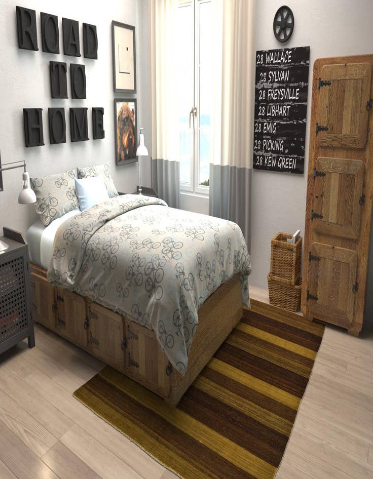 Detail image of  5' 2 x 6' 9  Hand Woven Kilim Afghan Wool Rug