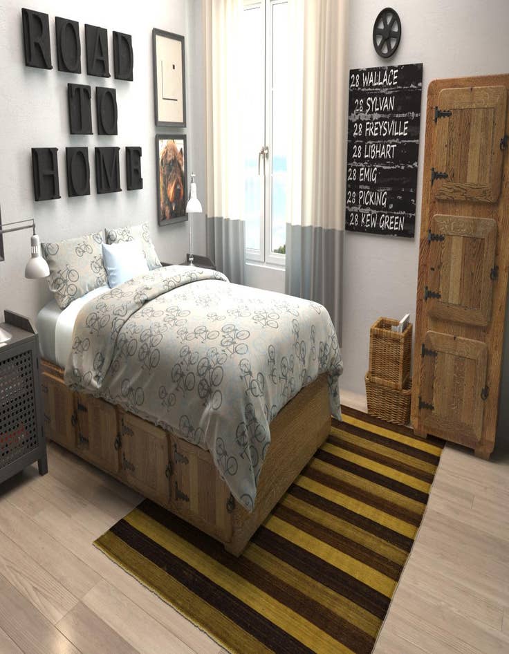 Detail image of  5' 2 x 6' 11  Hand Woven Kilim Afghan Wool Rug