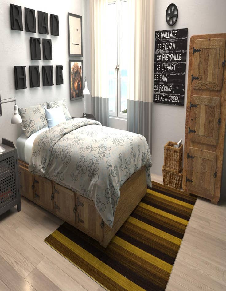 Detail image of  5' 1 x 6' 10  Hand Woven Kilim Afghan Wool Rug