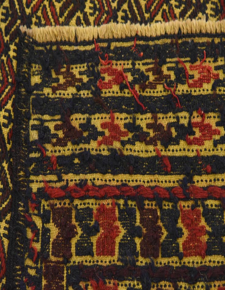 Detail image of  4' 2 x 6'  Hand Woven Kilim Afghan Wool Rug