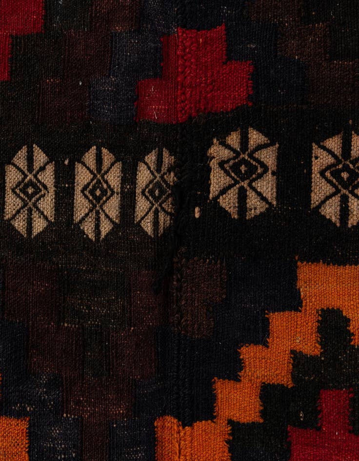 Detail image of  8' 3 x 10' 9  Hand Woven Kilim Afghan Wool Rug