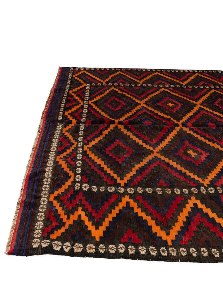 Detail image of  8' 3 x 10' 9  Hand Woven Kilim Afghan Wool Rug