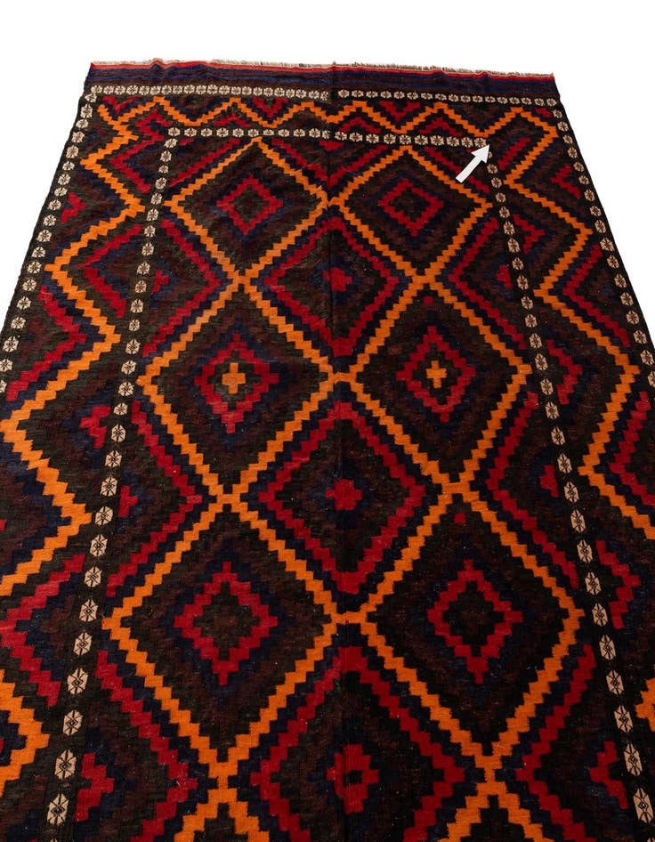 Detail image of  8' 3 x 10' 9  Hand Woven Kilim Afghan Wool Rug