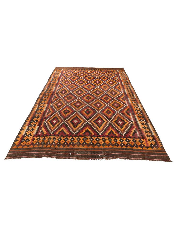 Detail image of  8' 7 x 12' 7  Hand Woven Kilim Afghan Rug