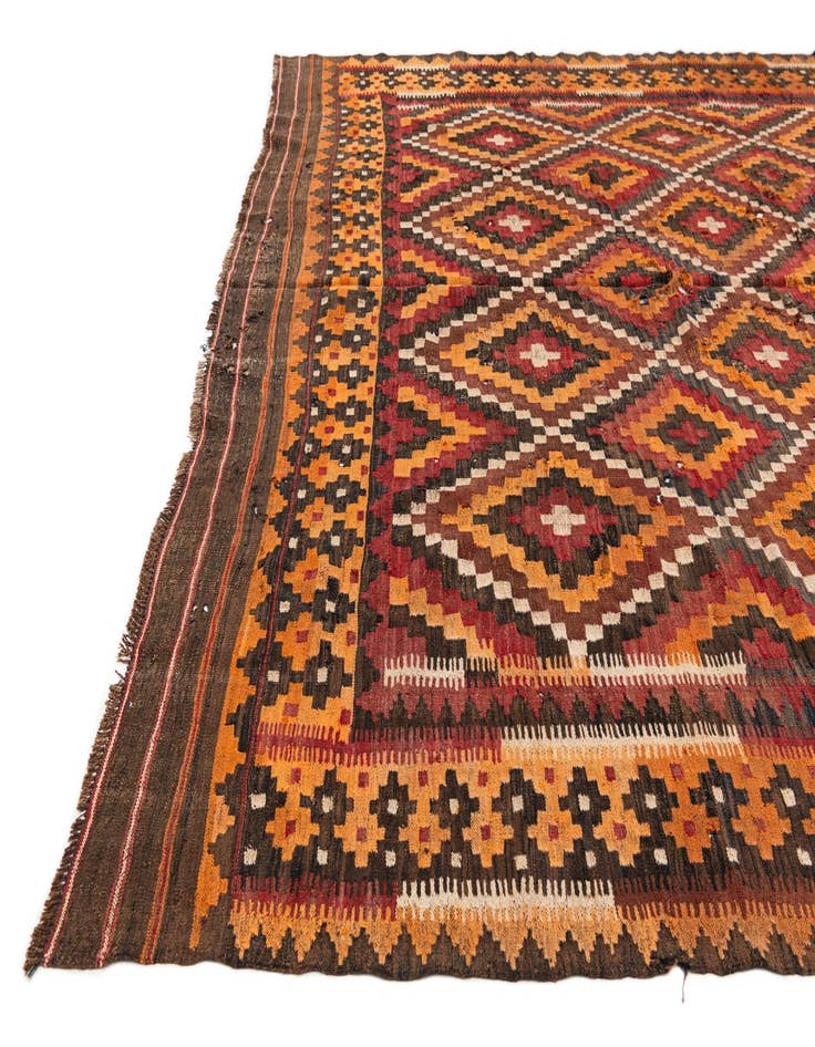 Detail image of  8' 7 x 12' 7  Hand Woven Kilim Afghan Rug