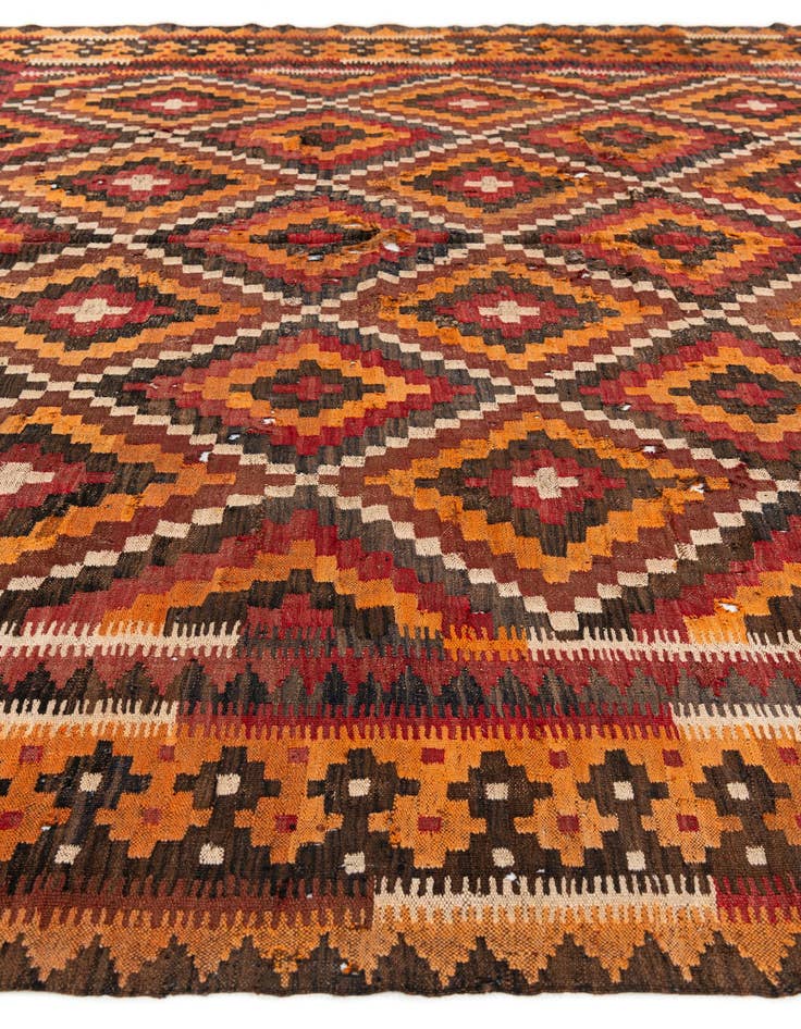 Detail image of  8' 7 x 12' 7  Hand Woven Kilim Afghan Rug