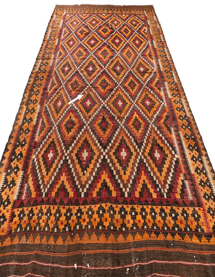 Detail image of  8' 7 x 12' 7  Hand Woven Kilim Afghan Rug