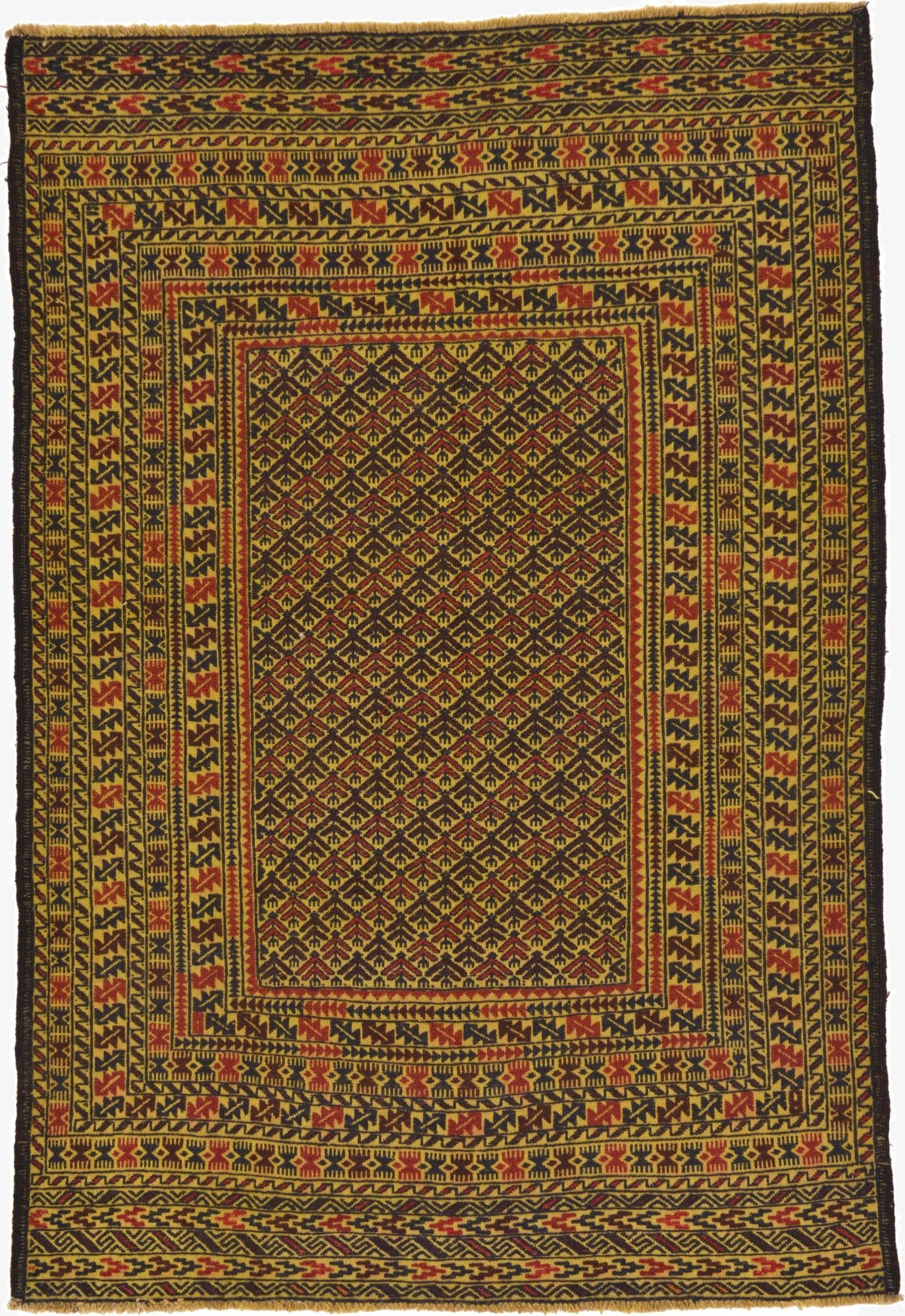 4' 2 x 6'  Hand Woven Kilim Afghan Wool Rug