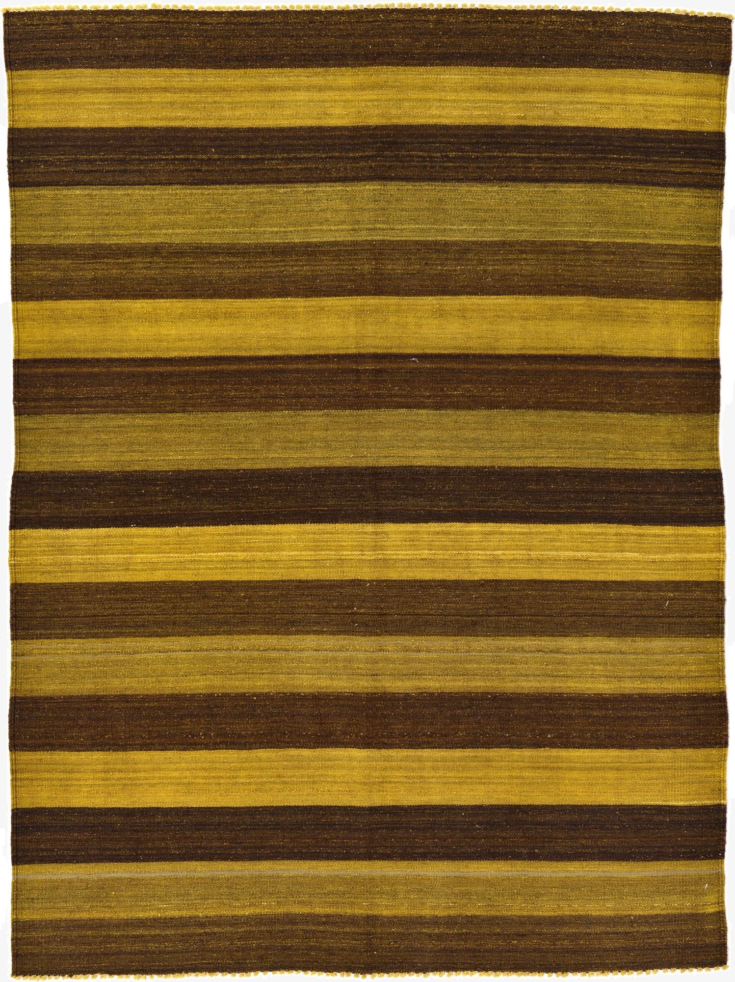  5' 2 x 6' 10  Hand Woven Kilim Afghan Wool Rug