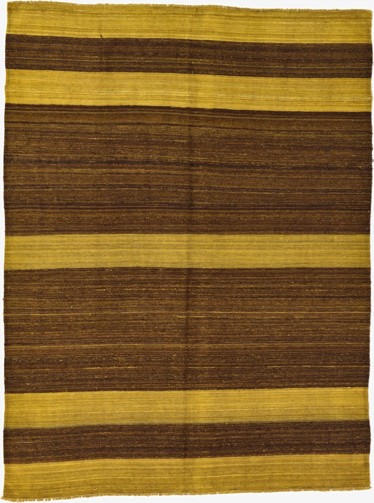  5' 1 x 6' 10  Hand Woven Kilim Afghan Wool Rug