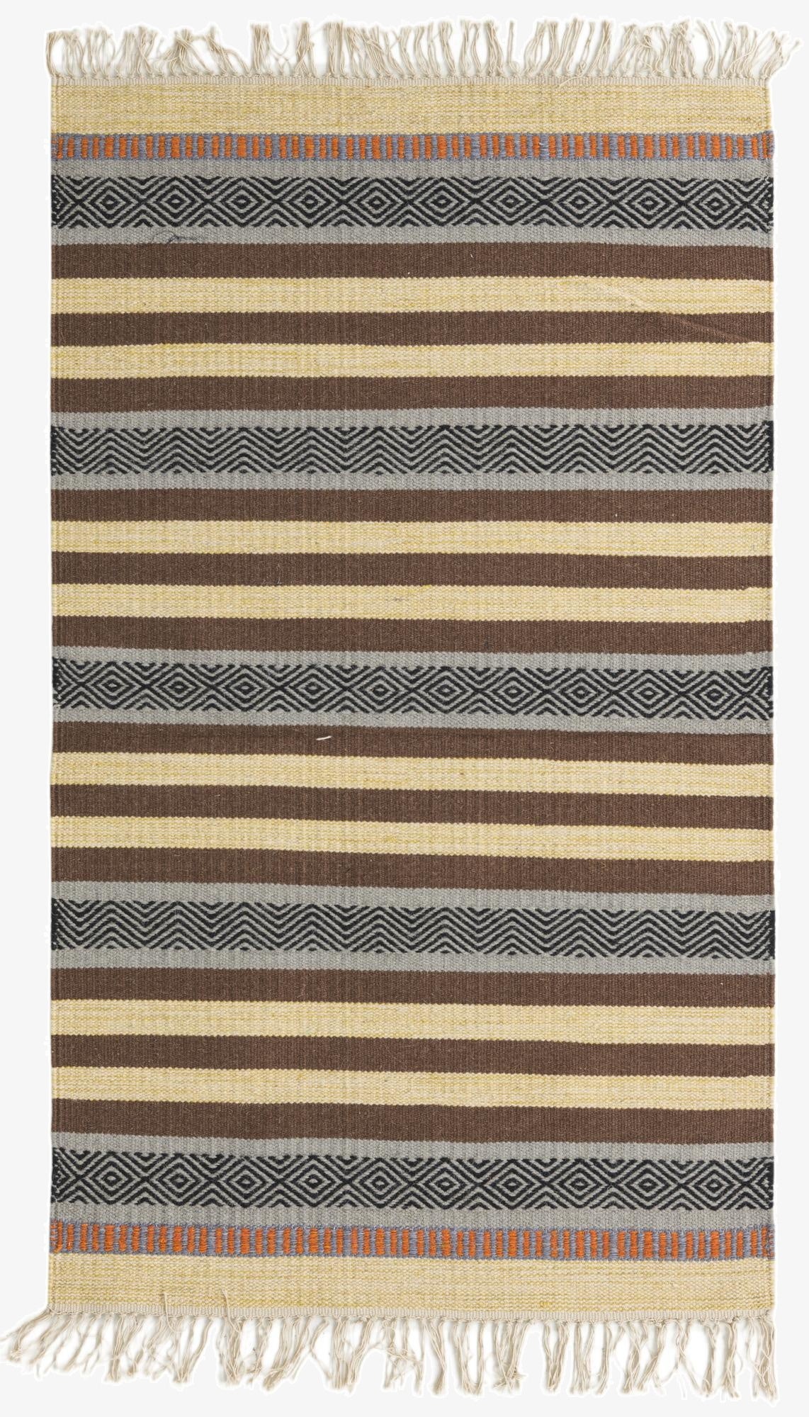  3' x 5' 2  Hand Woven Kilim Dhurrie Wool Rug