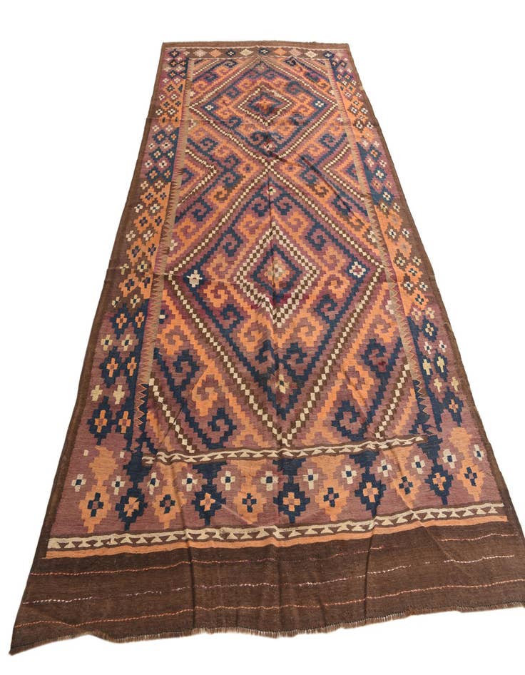 Detail image of  6' 3 x 11' 4  Hand Woven Kilim Fars Wool Rug