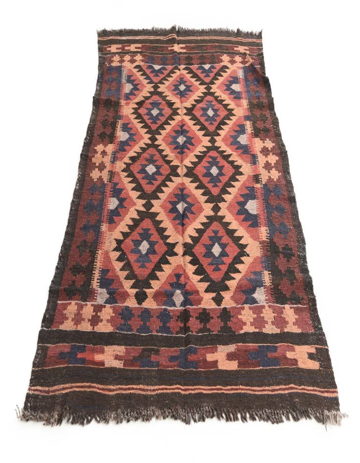 Detail image of  4' 7 x 7' 9  Hand Woven Kilim Fars Wool Rug