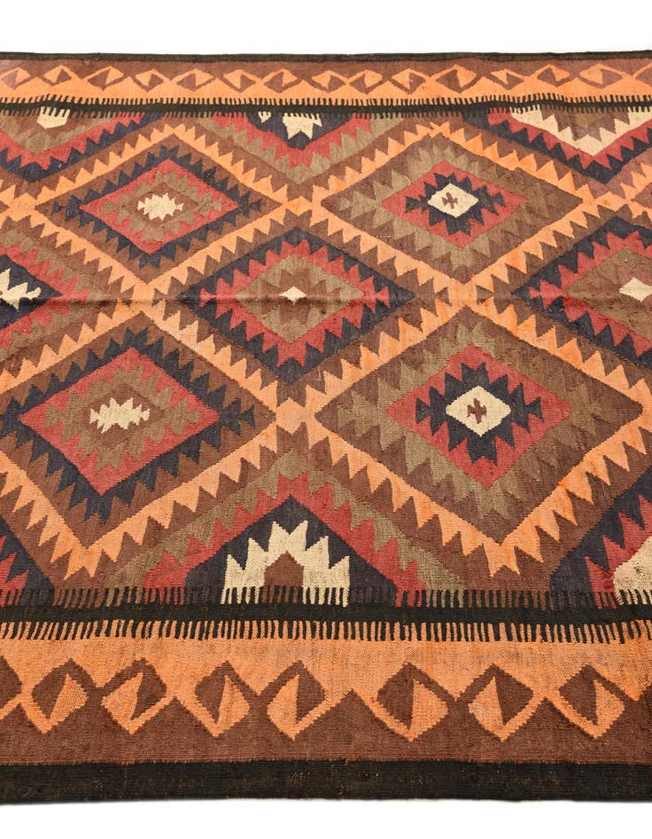 Detail image of  5' 6 x 10' 6  Hand Woven Kilim Fars Wool Rug