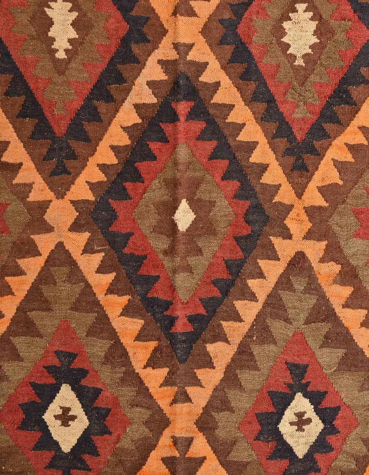 Detail image of  5' 6 x 10' 6  Hand Woven Kilim Fars Wool Rug