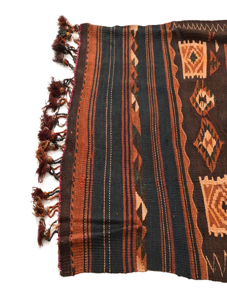 Detail image of 3' 4 x 12' 5 Hand Woven Kilim Fars Wool Rug