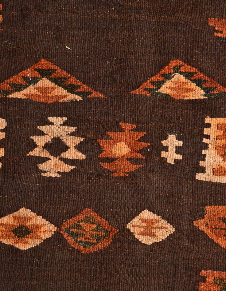 Detail image of 3' 4 x 12' 5 Hand Woven Kilim Fars Wool Rug