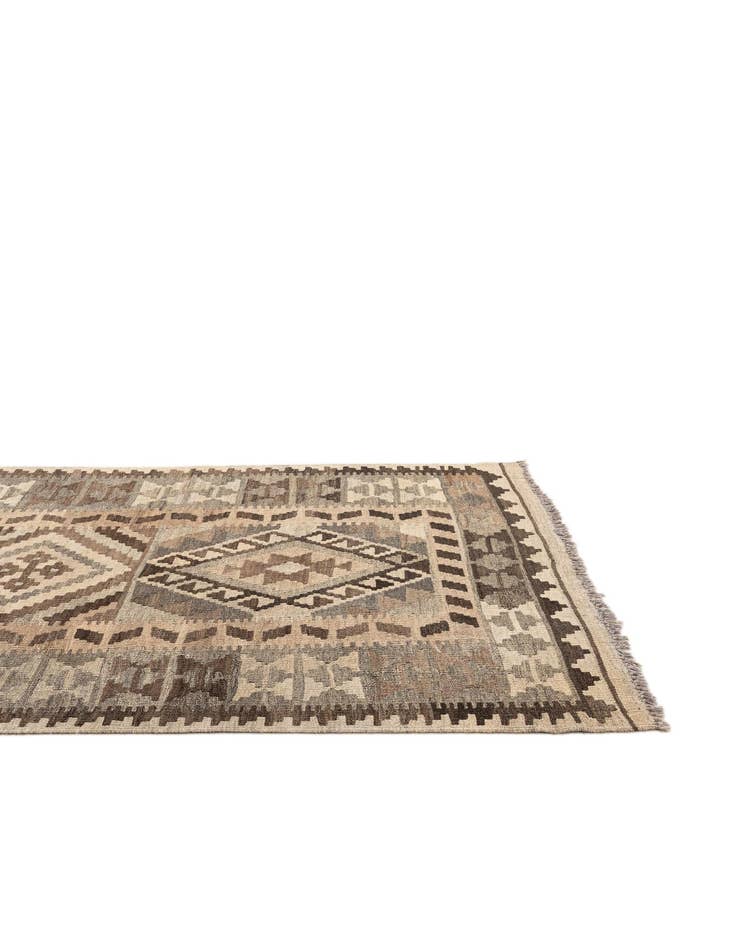 Detail image of  3' 11 x 6' 9  Hand Woven Kilim Maymana Wool Rug