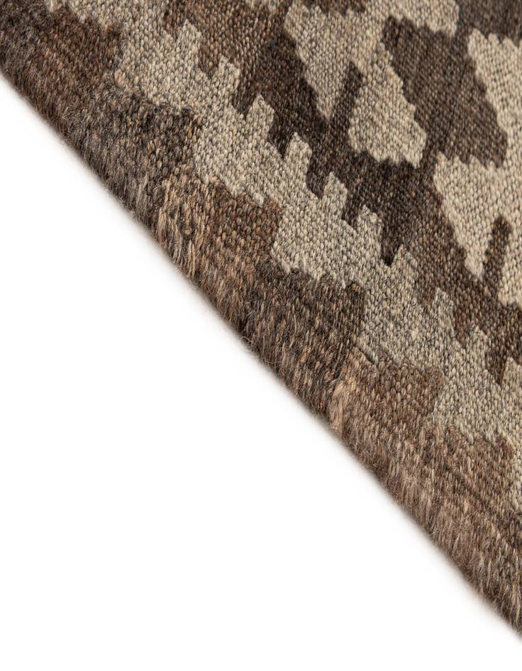 Detail image of  4' 6 x 6' 3  Hand Woven Kilim Maymana Wool Rug