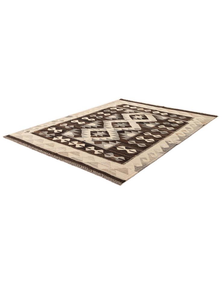 Detail image of  5' x 6' 7  Hand Woven Kilim Maymana Wool Rug