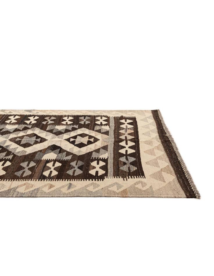 Detail image of  5' x 6' 7  Hand Woven Kilim Maymana Wool Rug