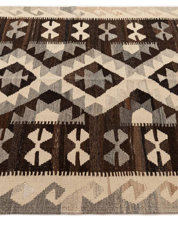 Detail image of  5' x 6' 7  Hand Woven Kilim Maymana Wool Rug