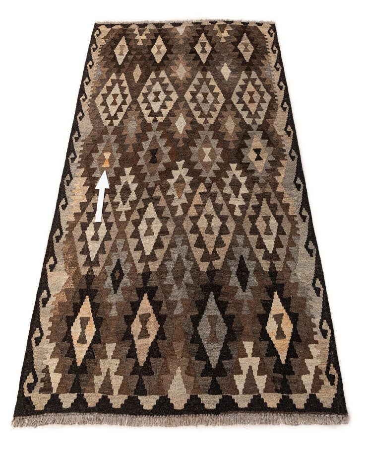 Detail image of  5' x 6' 7  Hand Woven Kilim Maymana Wool Rug