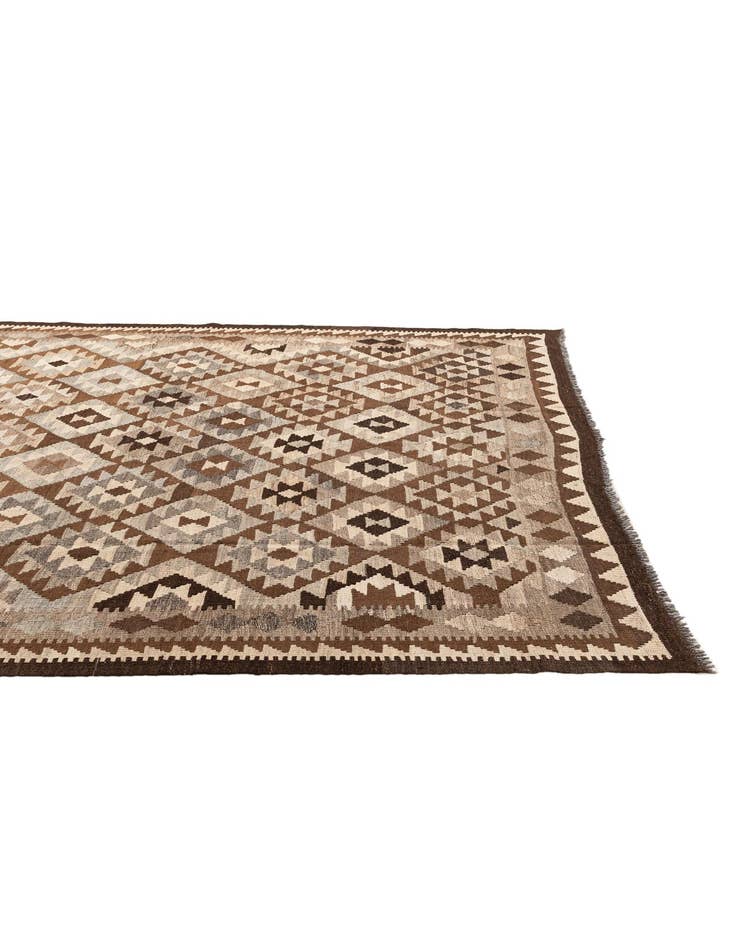 Detail image of  6' 8 x 9' 6  Hand Woven Kilim Maymana Wool Rug