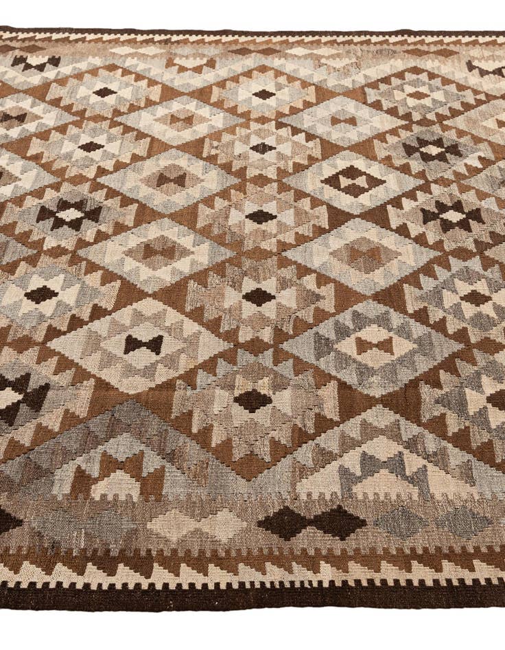 Detail image of  6' 8 x 9' 6  Hand Woven Kilim Maymana Wool Rug