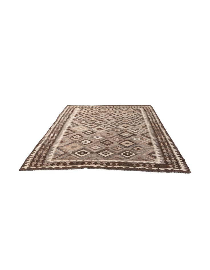 Detail image of  6' 8 x 9'  Hand Woven Kilim Maymana Wool Rug