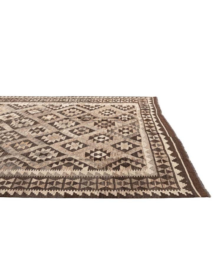 Detail image of  6' 8 x 9'  Hand Woven Kilim Maymana Wool Rug