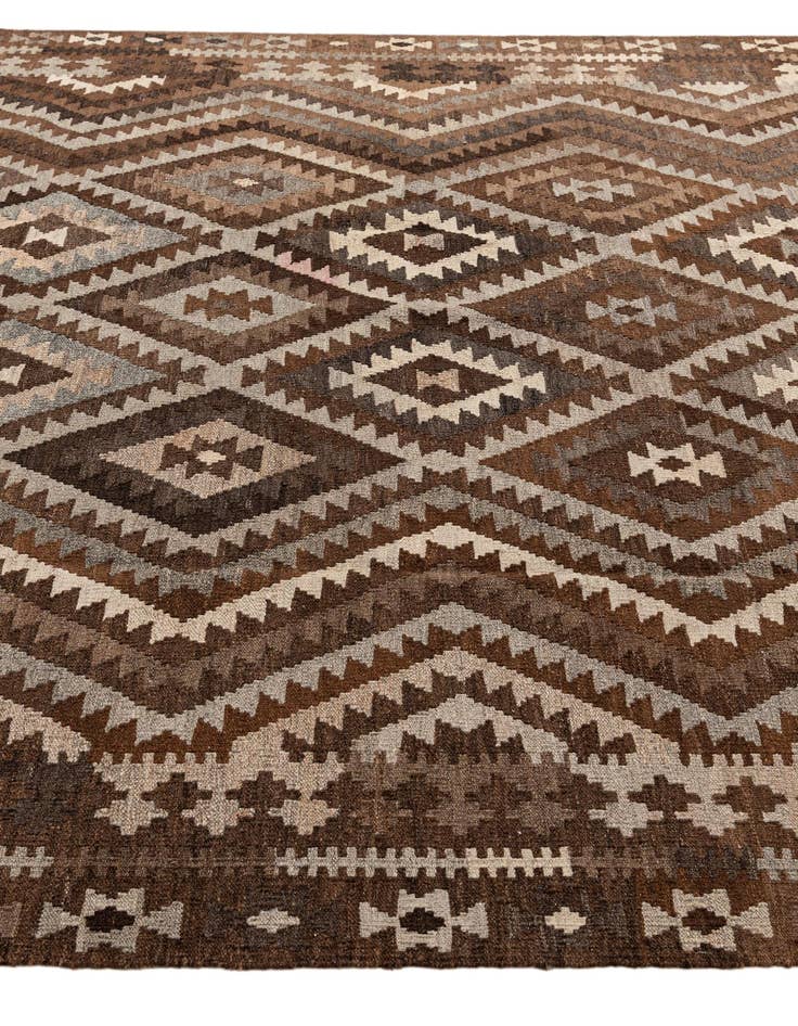 Detail image of  7' x 10'  Hand Woven Kilim Maymana Wool Rug