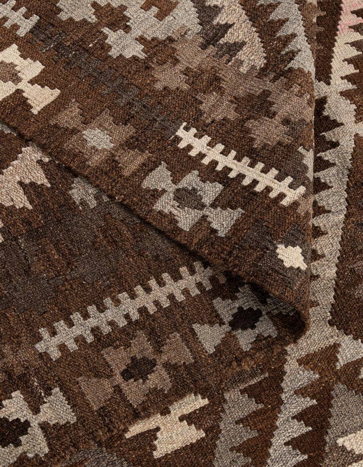 Detail image of  7' x 10'  Hand Woven Kilim Maymana Wool Rug