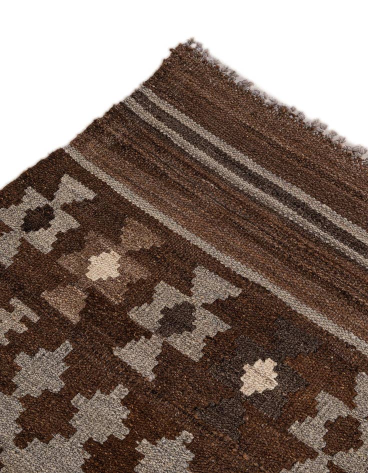 Detail image of  7' x 10'  Hand Woven Kilim Maymana Wool Rug