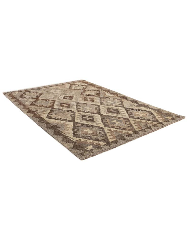 Detail image of  3' 5 x 4' 9  Hand Woven Kilim Maymana Wool Rug