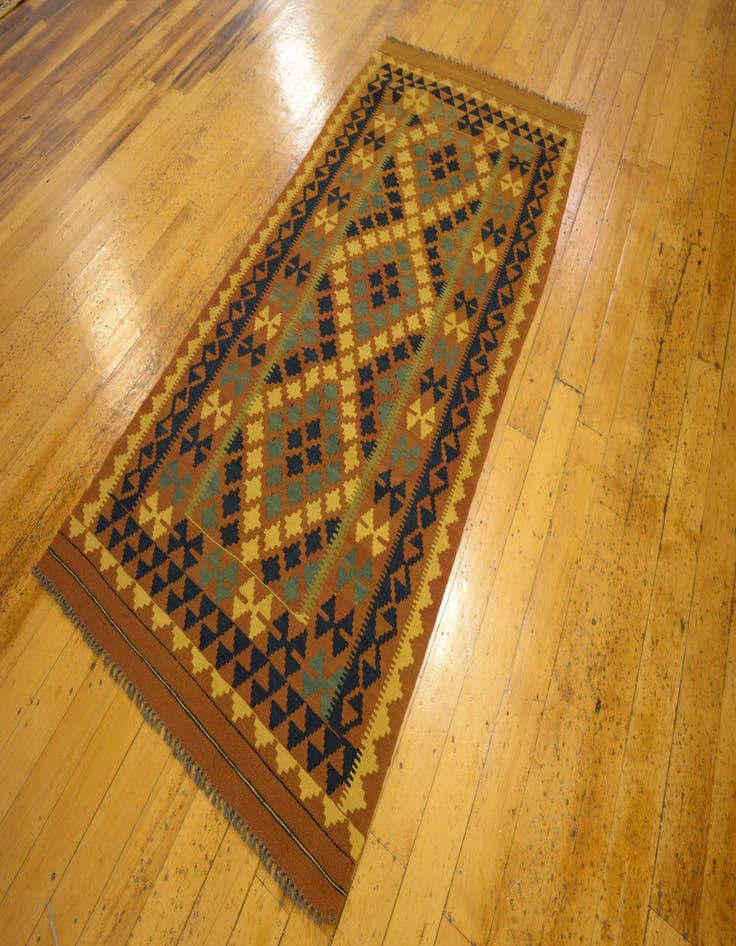 Detail image of  3' 3 x 6' 6  Hand Woven Kilim Maymana Wool Rug