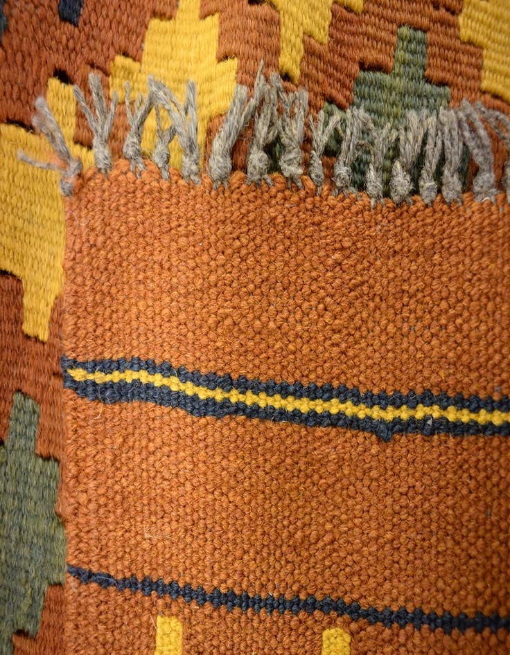 Detail image of  3' 3 x 6' 6  Hand Woven Kilim Maymana Wool Rug