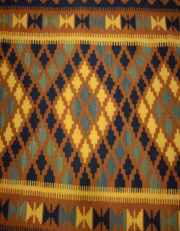 Detail image of  3' 3 x 6' 4  Hand Woven Kilim Maymana Wool Rug