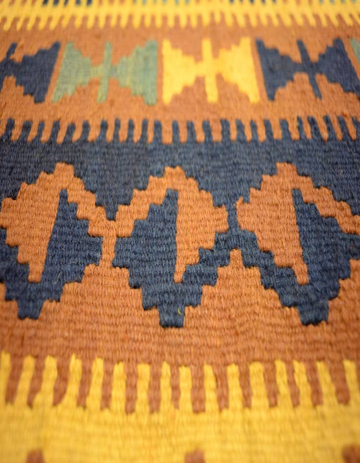 Detail image of  3' 3 x 6' 4  Hand Woven Kilim Maymana Wool Rug