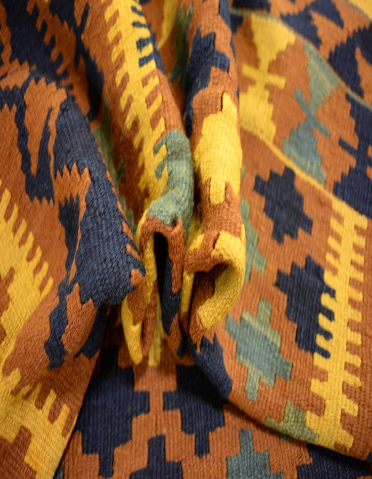 Detail image of  3' 3 x 6' 4  Hand Woven Kilim Maymana Wool Rug