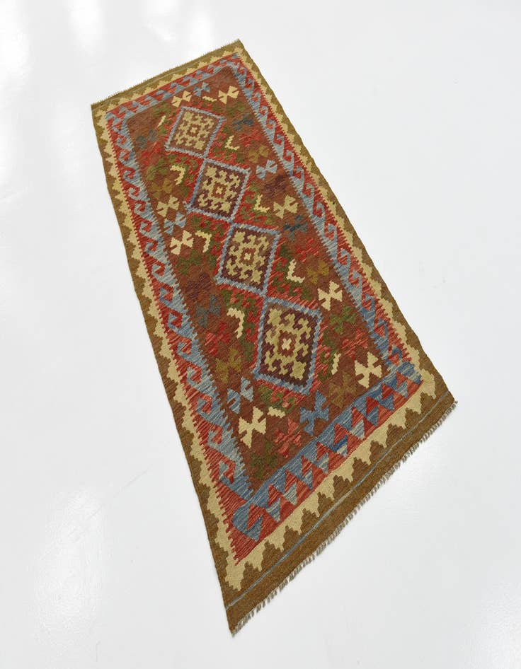 Detail image of  3' 6 x 6' 4  Hand Woven Kilim Maymana Wool Rug