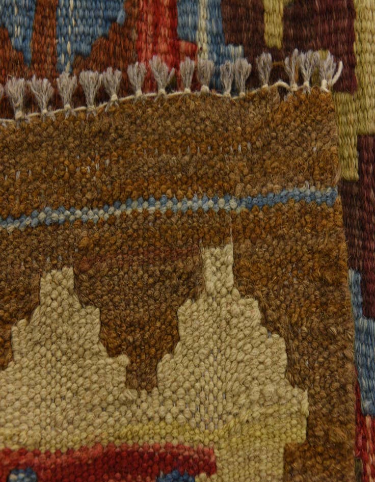 Detail image of  3' 6 x 6' 4  Hand Woven Kilim Maymana Wool Rug
