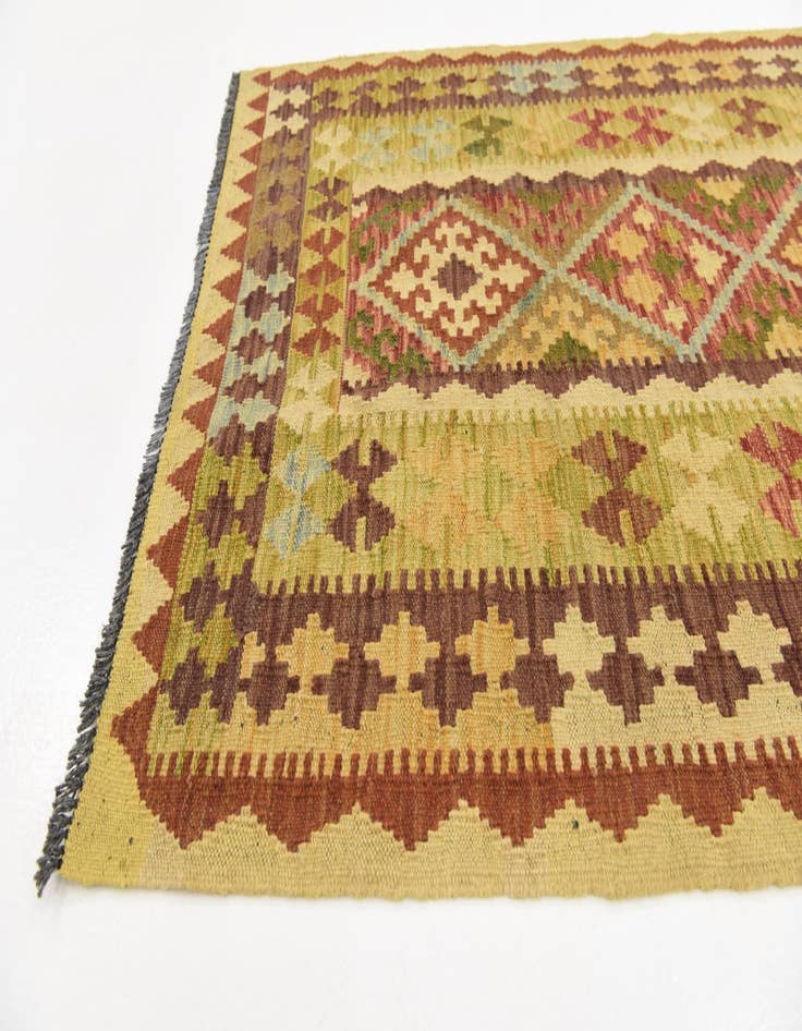 Detail image of  3' 4 x 6' 5  Hand Woven Kilim Maymana Wool Rug