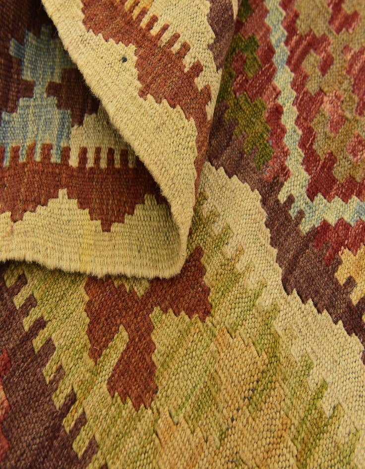 Detail image of  3' 4 x 6' 5  Hand Woven Kilim Maymana Wool Rug