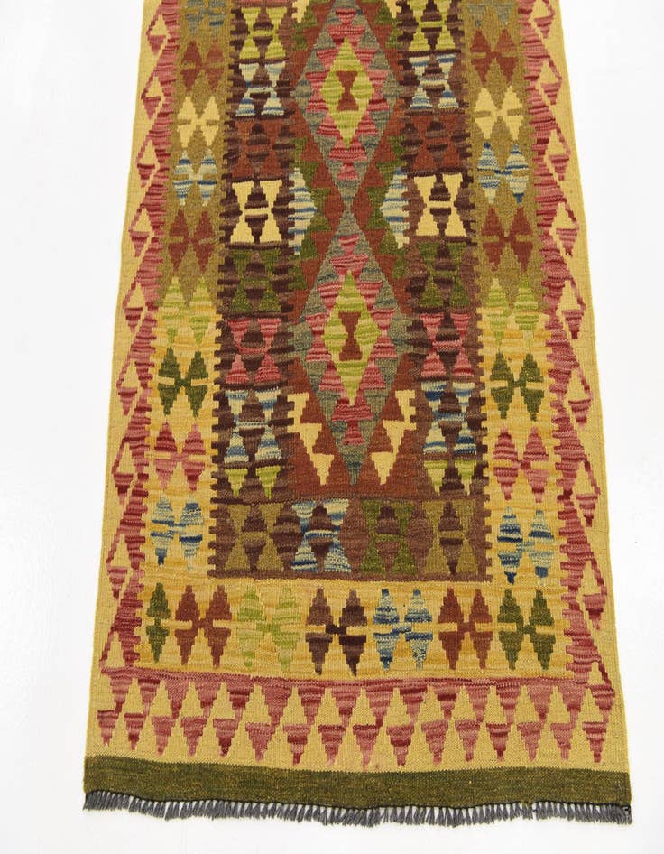 Detail image of  3' 3 x 6' 6  Hand Woven Kilim Maymana Wool Rug