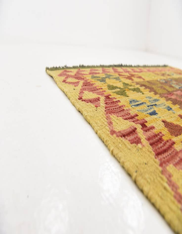 Detail image of  3' 3 x 6' 6  Hand Woven Kilim Maymana Wool Rug